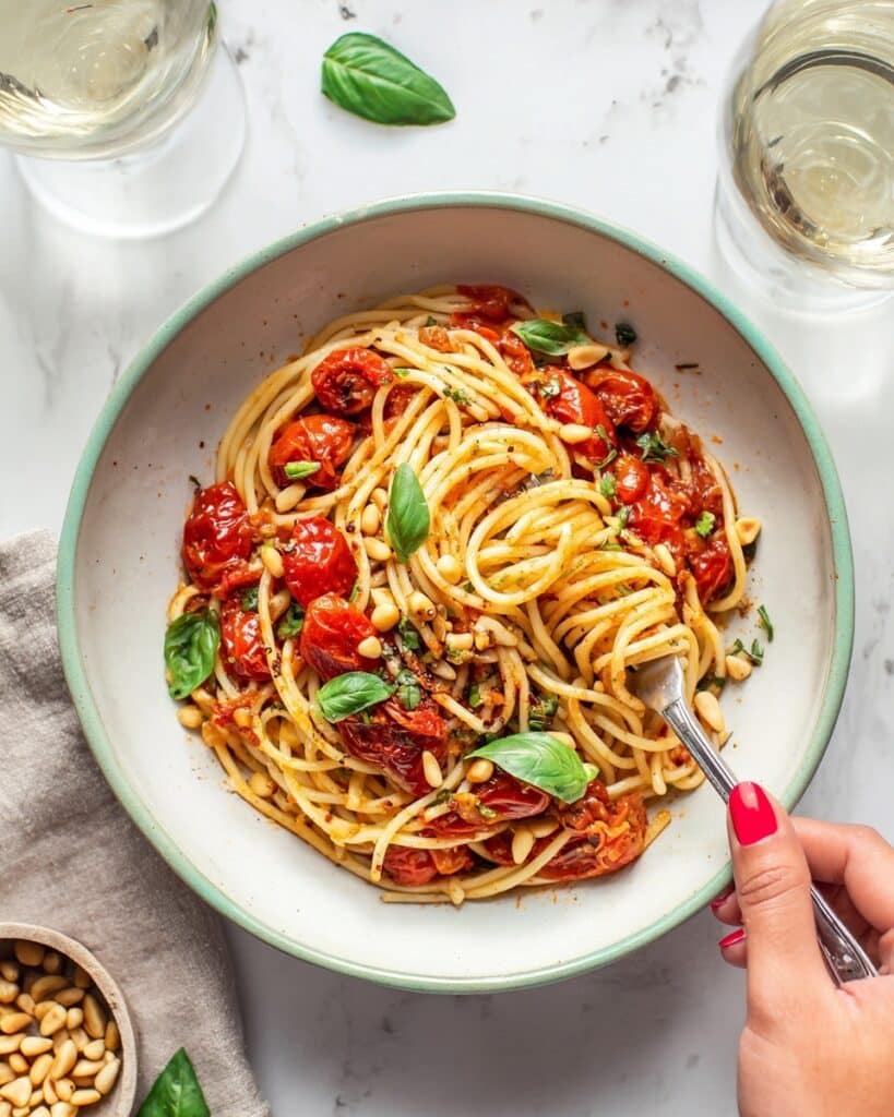 Roasted Tomato and Basil Pasta Recipe
