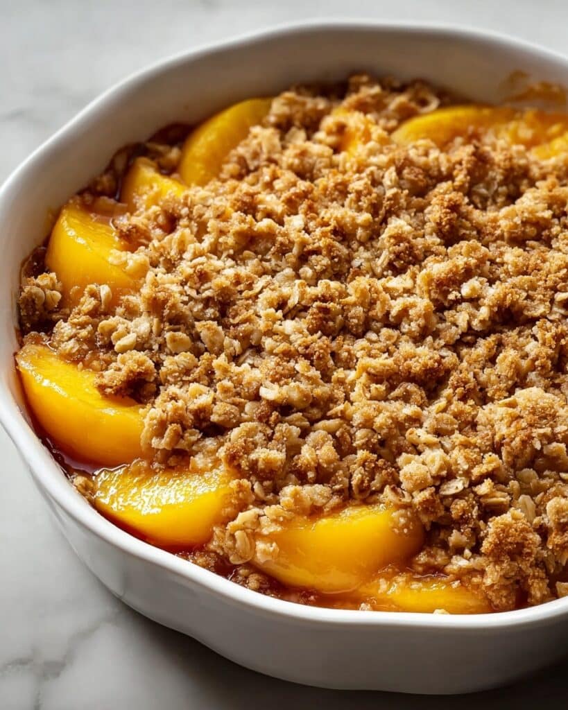 Peach Cobbler with Oatmeal Topping (The BEST Easy Recipe) Recipe