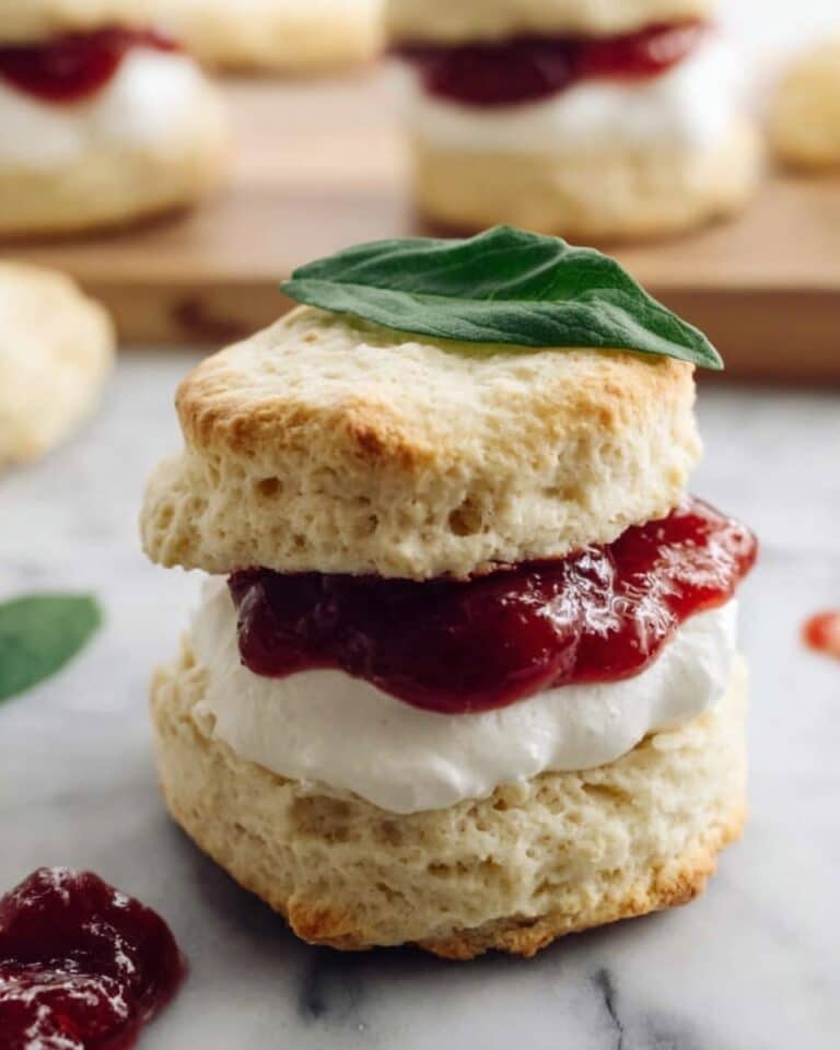 Roasted Strawberry Shortcakes with Basil Cream Recipe
