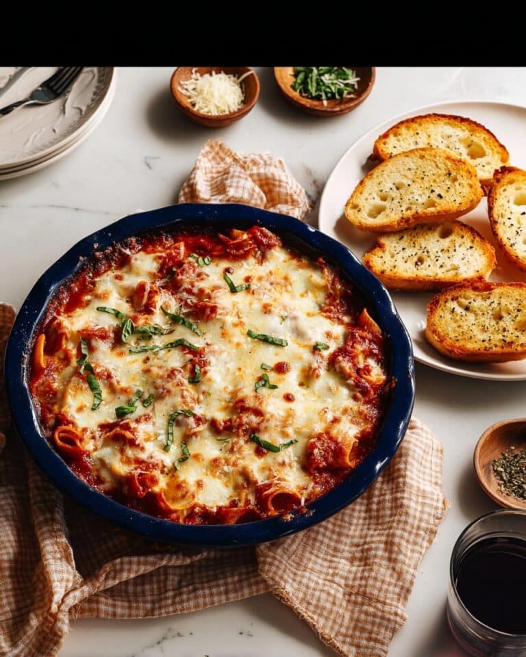 Baked Ziti with Ground Beef, Provolone, and Mozzarella Recipe