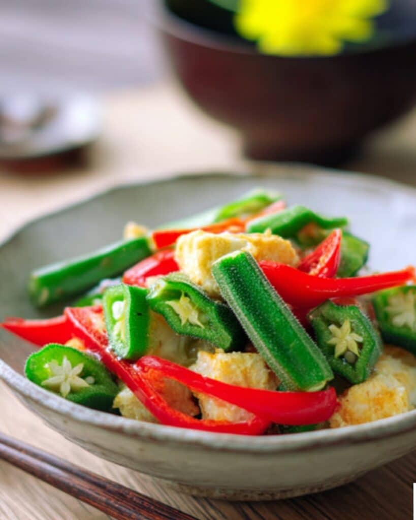 Fried Bamboo Fungus with Okra Recipe
