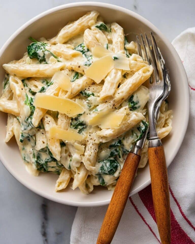 30 Minute Creamy Chicken Spinach Pasta Recipe