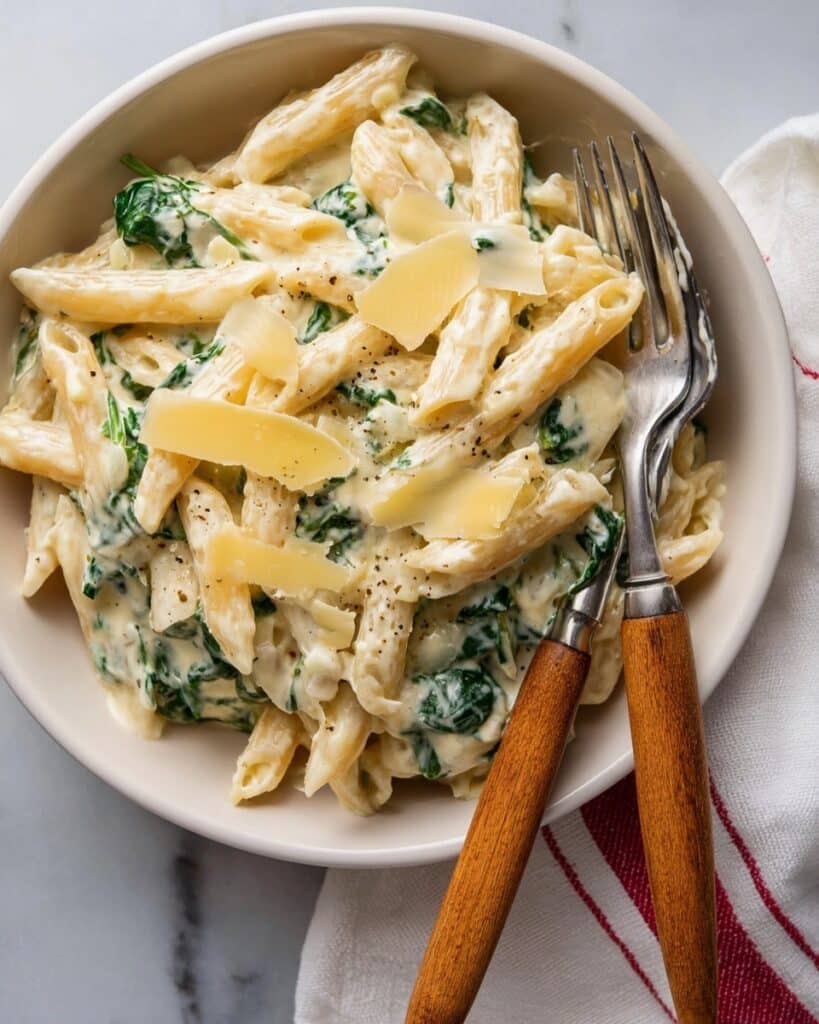 30 Minute Creamy Chicken Spinach Pasta Recipe