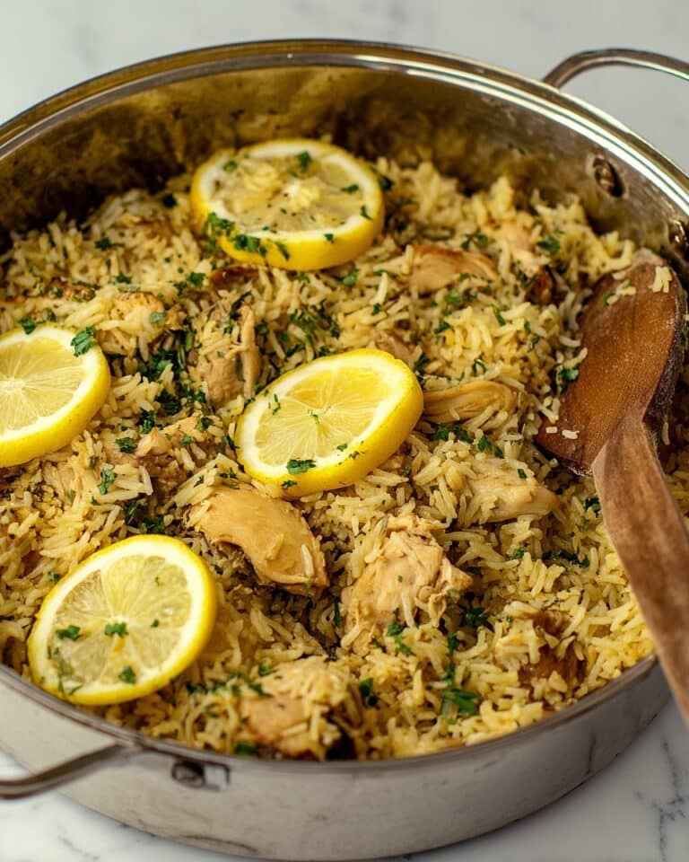 Greek Lemony Chicken & Rice Skillet Recipe
