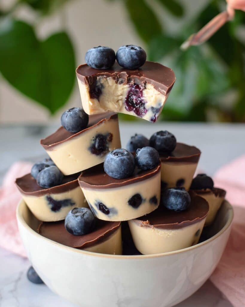 Frozen Yogurt Bites with Blueberries and Dark Chocolate Recipe