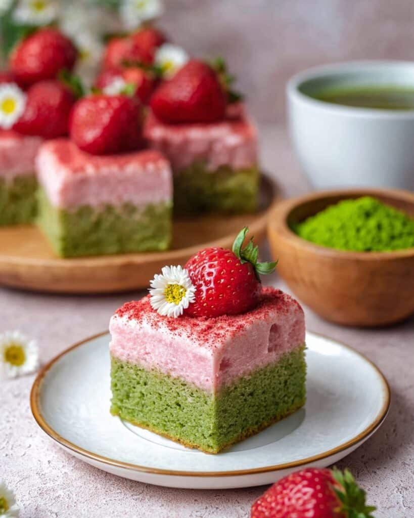 Strawberry Matcha Latte Cake Recipe