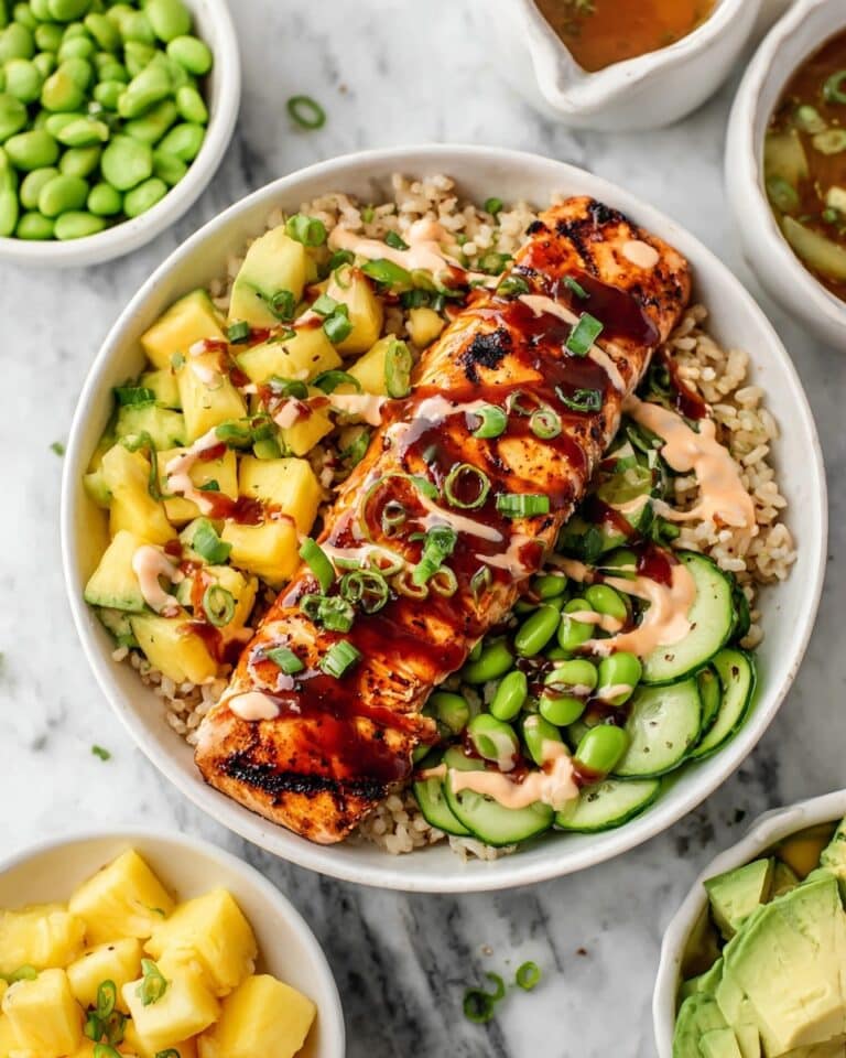 Salmon Bowls with Mango, Avocado, and Teriyaki Sauce Recipe