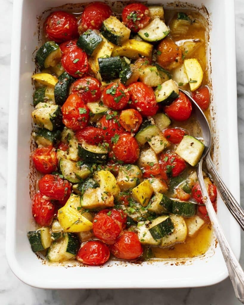 Balsamic Zucchini Tomato Bake Recipe