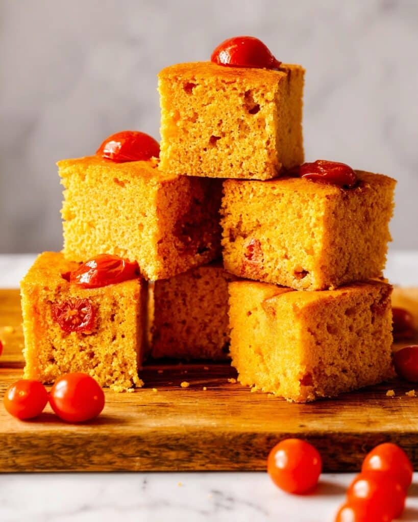 Easy Tomato Cornbread with Cherry Tomatoes Recipe