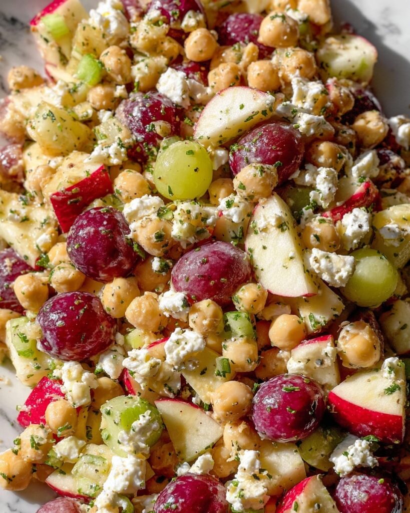 Chickpea Cranberry Salad with Creamy Feta Dressing Recipe
