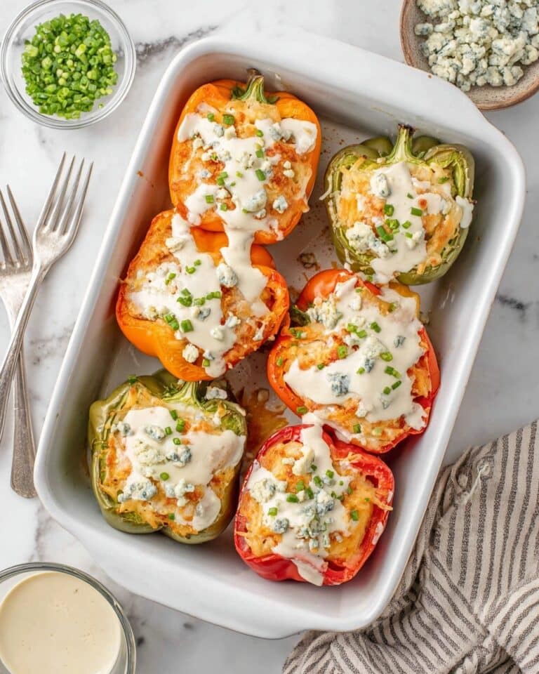 Buffalo Chicken Stuffed Bell Peppers Recipe