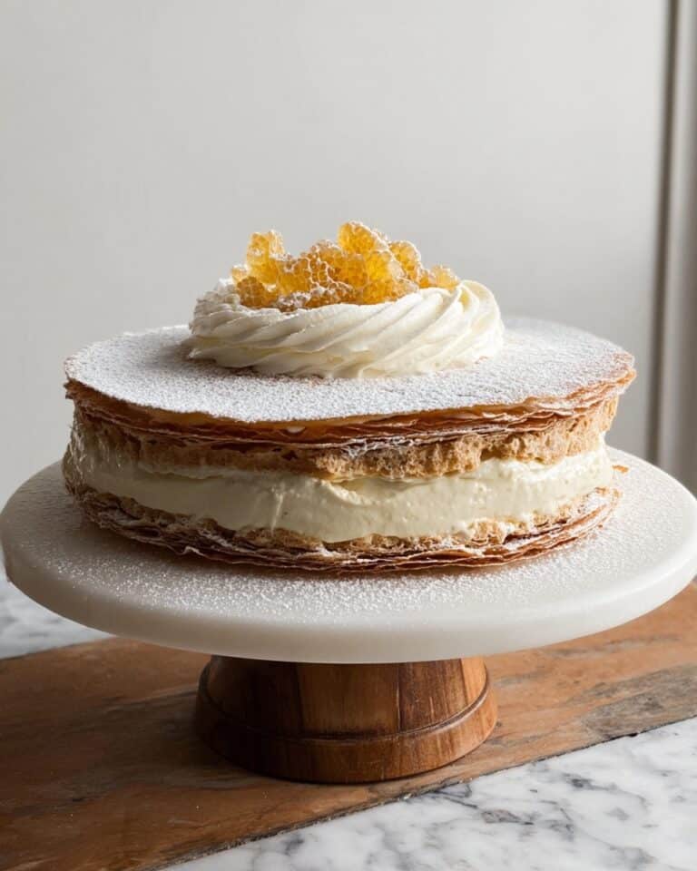 Vanilla Honey Puff Pastry Ice Cream Cake Recipe