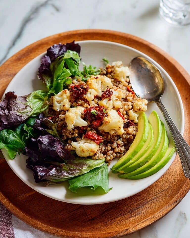 Roasted Cauliflower and Farro Salad with Feta and Avocado Recipe