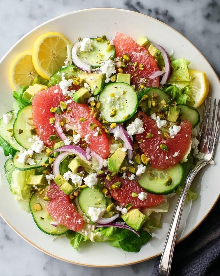 Grapefruit Salad with Avocado, Cucumber, and Feta Recipe