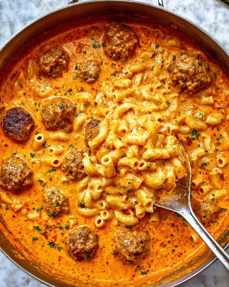Creamy Sun-Dried Tomato Pesto Meatballs with Ditalini Recipe