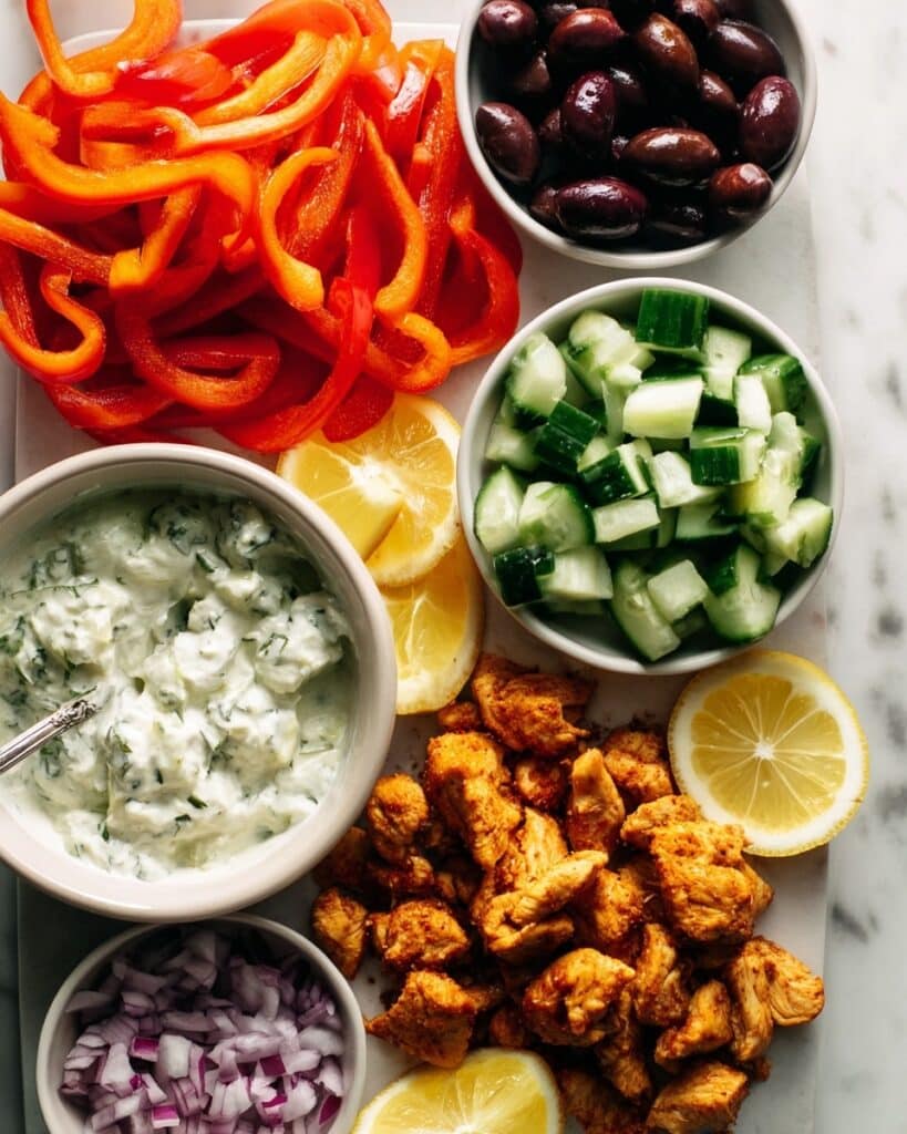 Sheet Pan Chicken Pitas with Tzatziki Recipe