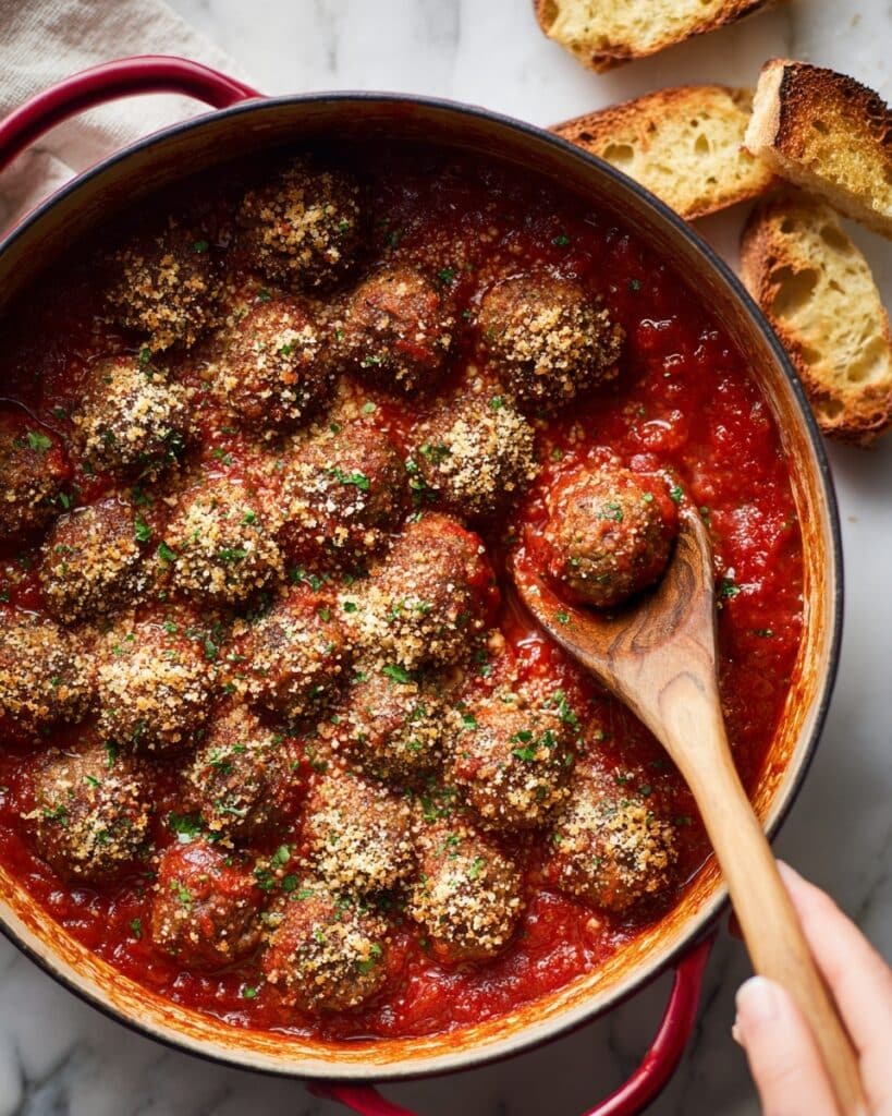 Ricotta Meatballs with Crispy Parmesan Topping Recipe