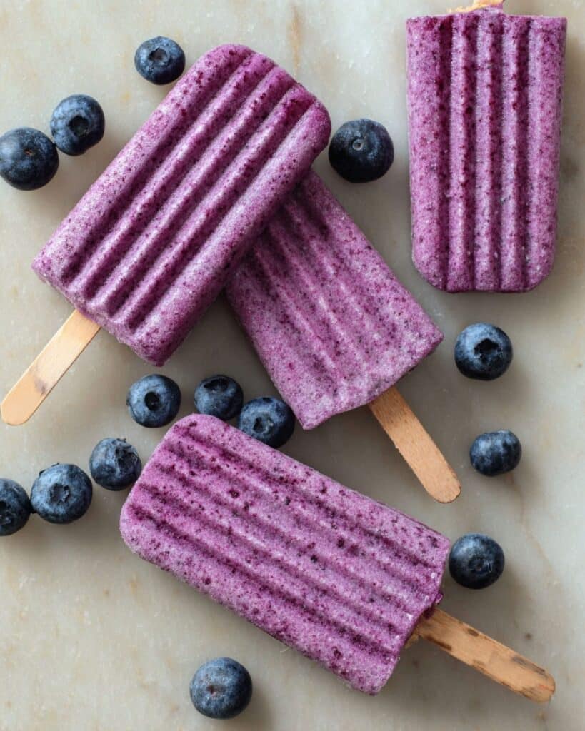 Blueberry Greek Yogurt Popsicles with Maple Syrup Recipe