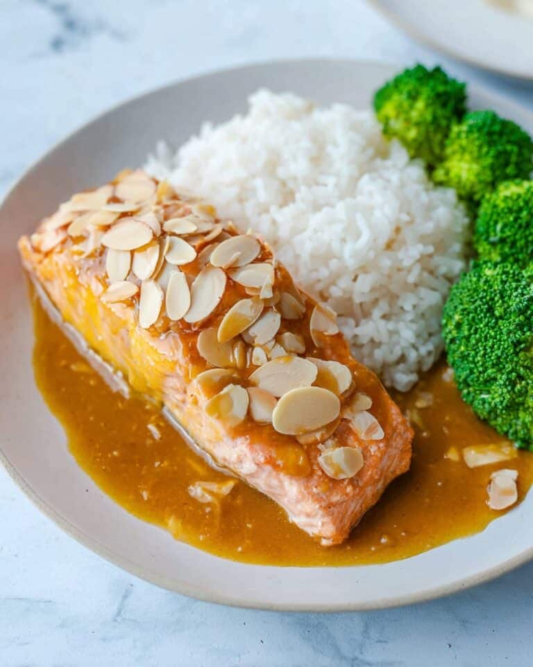 Salmon with Almonds and Orange Ginger Sauce Recipe