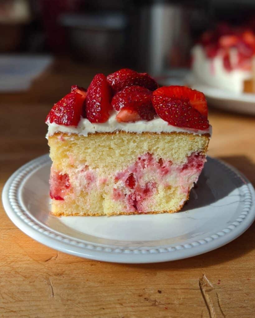 Strawberry Ricotta Cake with Vanilla Whipped Cream and Macerated Strawberries Recipe