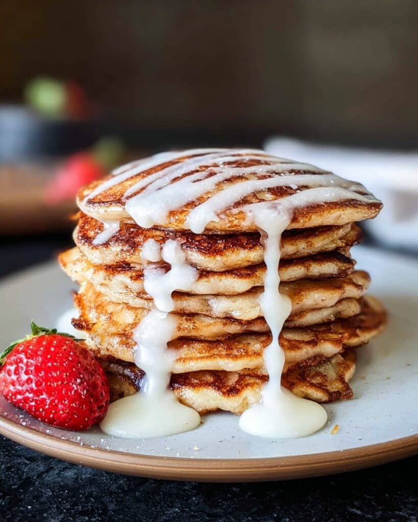 Cinnamon Roll Pancakes with Cream Cheese Icing Recipe