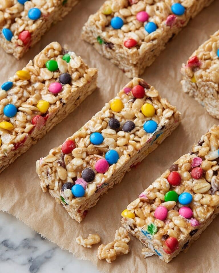Chewy No-Bake Rainbow Chip Granola Bars Recipe