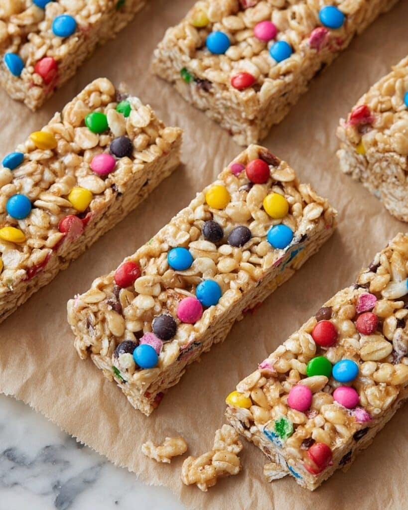 Chewy No-Bake Rainbow Chip Granola Bars Recipe