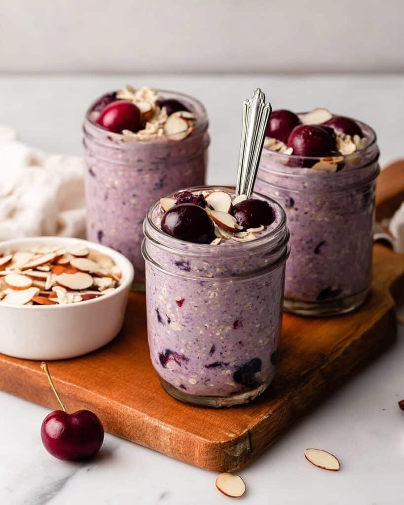 Easy Cherry Overnight Oats with Chia Seeds Recipe