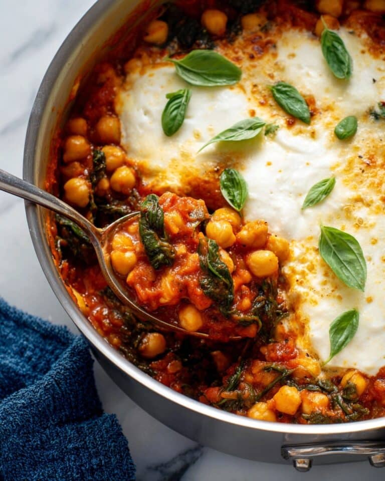 Oven-Baked Pizza Beans with Spinach and Mozzarella Recipe