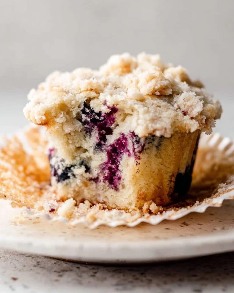 Sourdough Blueberry Muffins with Crumb Topping Recipe