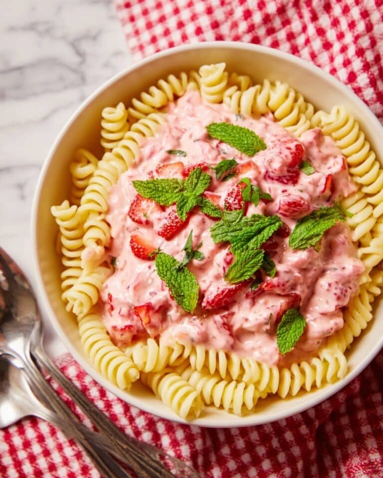 Strawberry Pasta with Yogurt and Mint Recipe