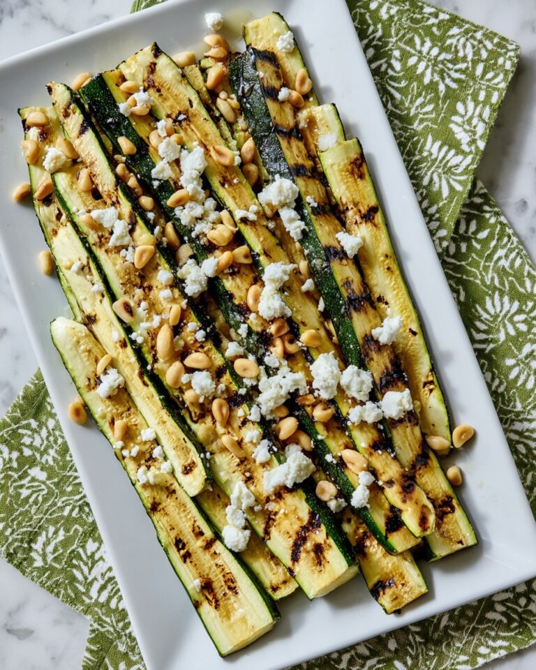 Air Fryer Zucchini with Gorgonzola and Pine Nuts Recipe