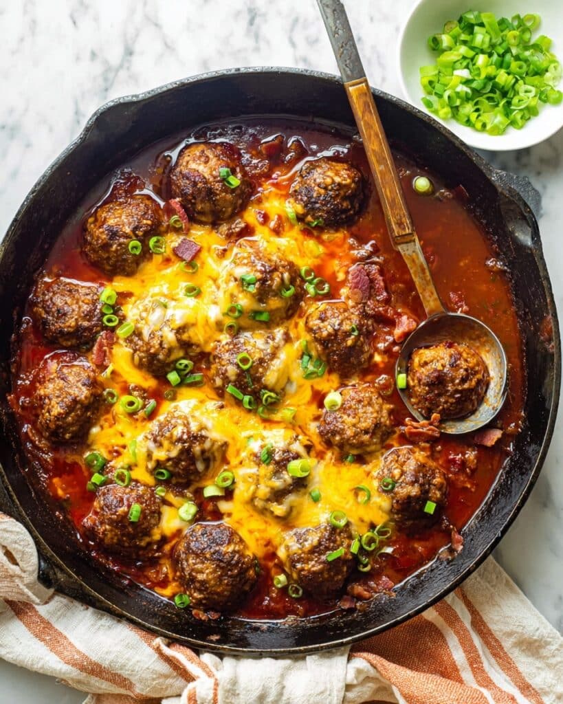 Cowboy Meatballs in Spicy Tomato BBQ Sauce Recipe