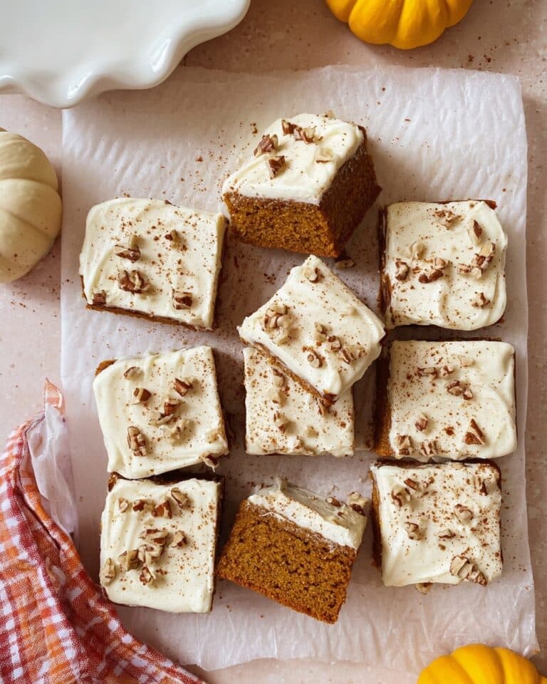 Pumpkin Spice Sheet Cake with Cream Cheese Frosting and Toasted Pecans Recipe