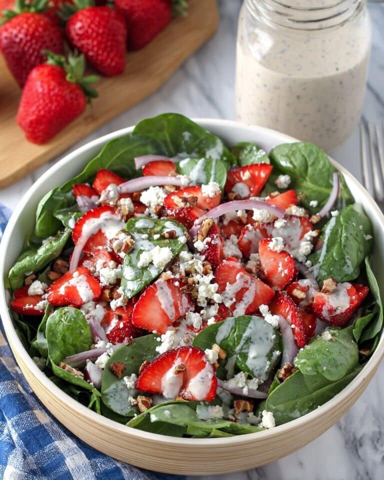 Strawberry Spinach Salad with Homemade Poppy Seed Dressing Recipe