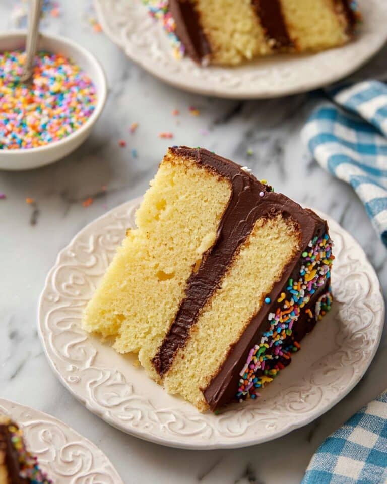 Yellow Layer Cake with Classic Chocolate Buttercream Frosting Recipe