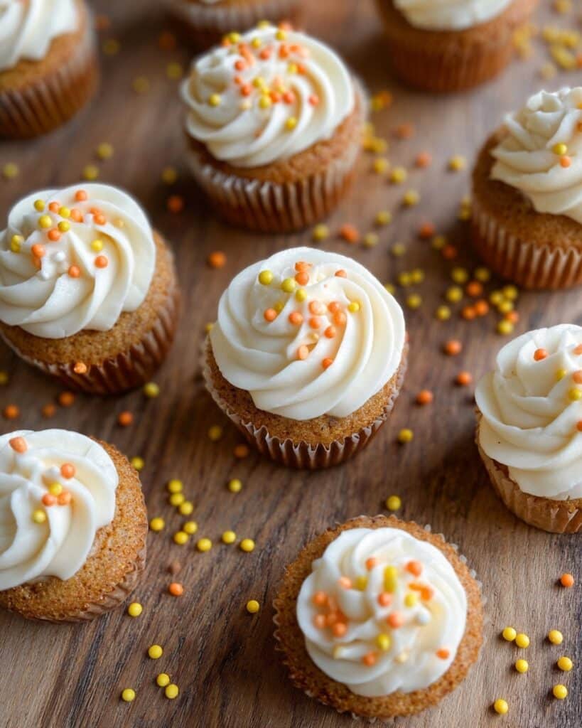 Mini Pumpkin Cupcakes with Cinnamon Cream Cheese Frosting Recipe