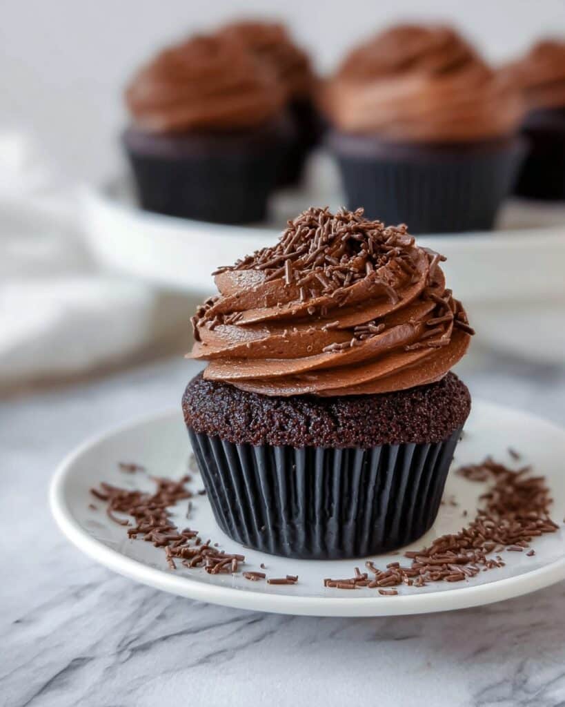 Sourdough Chocolate Cupcakes with Rich Fudgy Frosting Recipe