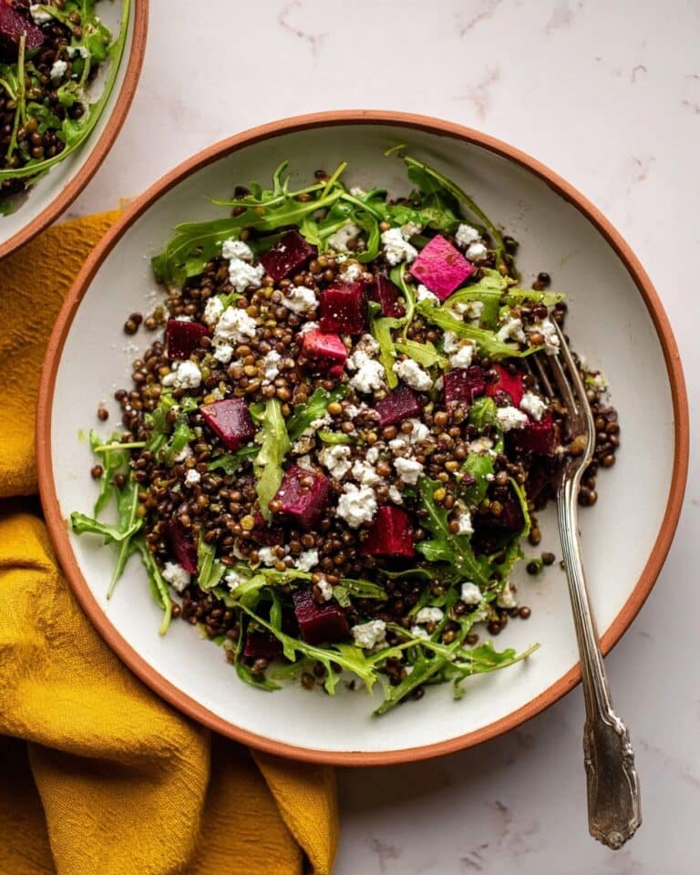 Fantastic Beet & Lentil Salad with Garlic Dressing Recipe