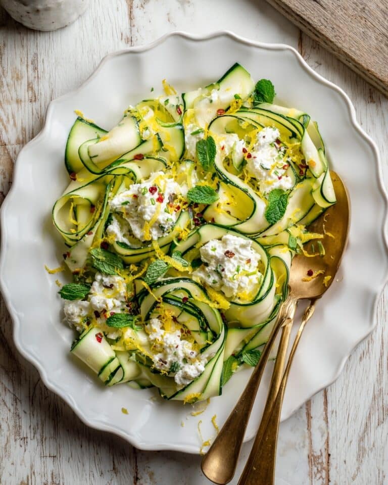 Zucchini Salad with Tofu Ricotta and Mint Recipe