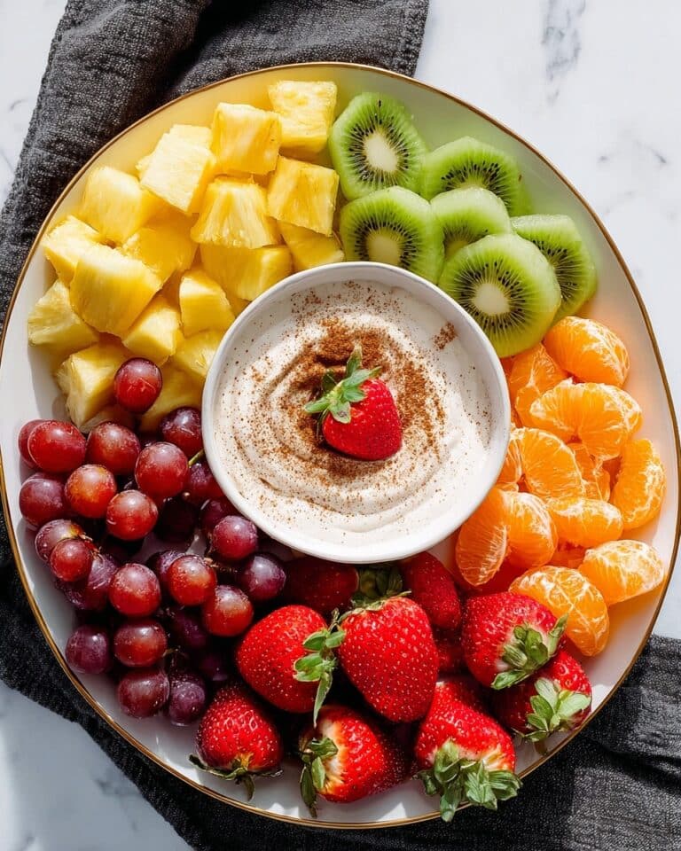Creamy Lemon-Vanilla Fruit Dip with Honey and Spices Recipe