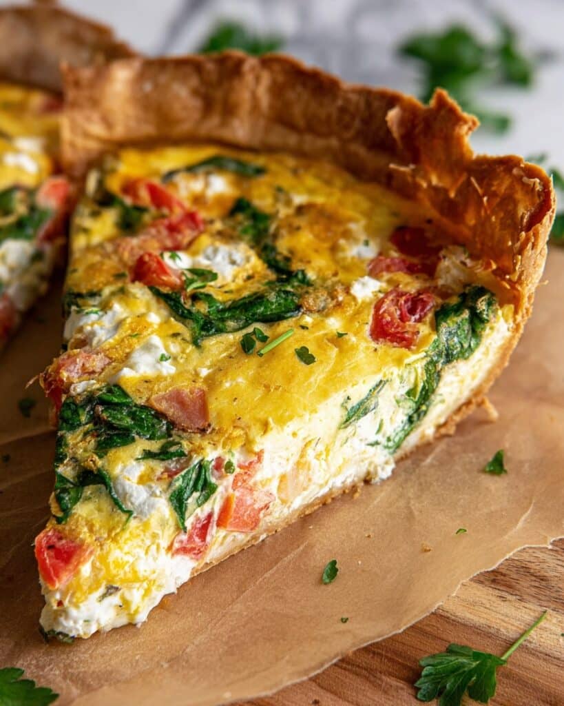 Egg Tortilla Bake with Spinach, Tomatoes, and Feta Recipe