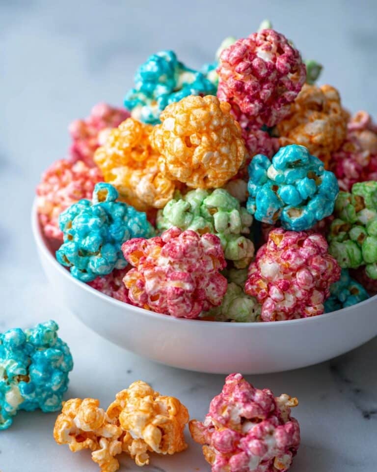 Marshmallow Fruit-Flavored Gelatin Popcorn Balls Recipe